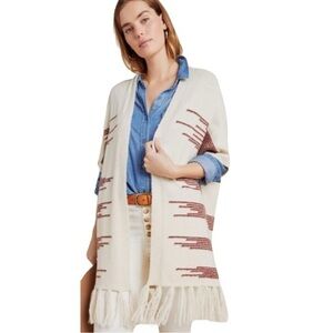 Anthropologie Akemi + Kin Canyon Fringed Wrap Kimono One Size Sweater  💕